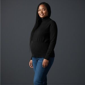duo Maternity Black Turtleneck Sweater